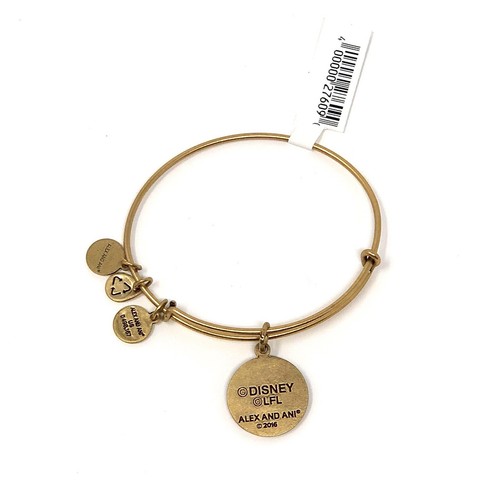 Disney Alex And Ani Star Wars Do Or Do Not YODA Charm Bangle Bracelet Gold NEW - Picture 3 of 3