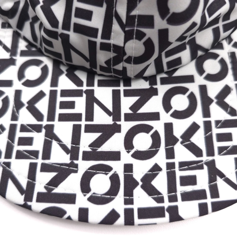 Boné masculino KENZO branco e preto com estampa de logotipo fecho traseiro tamanho único serve para todos - Imagem 3 de 4