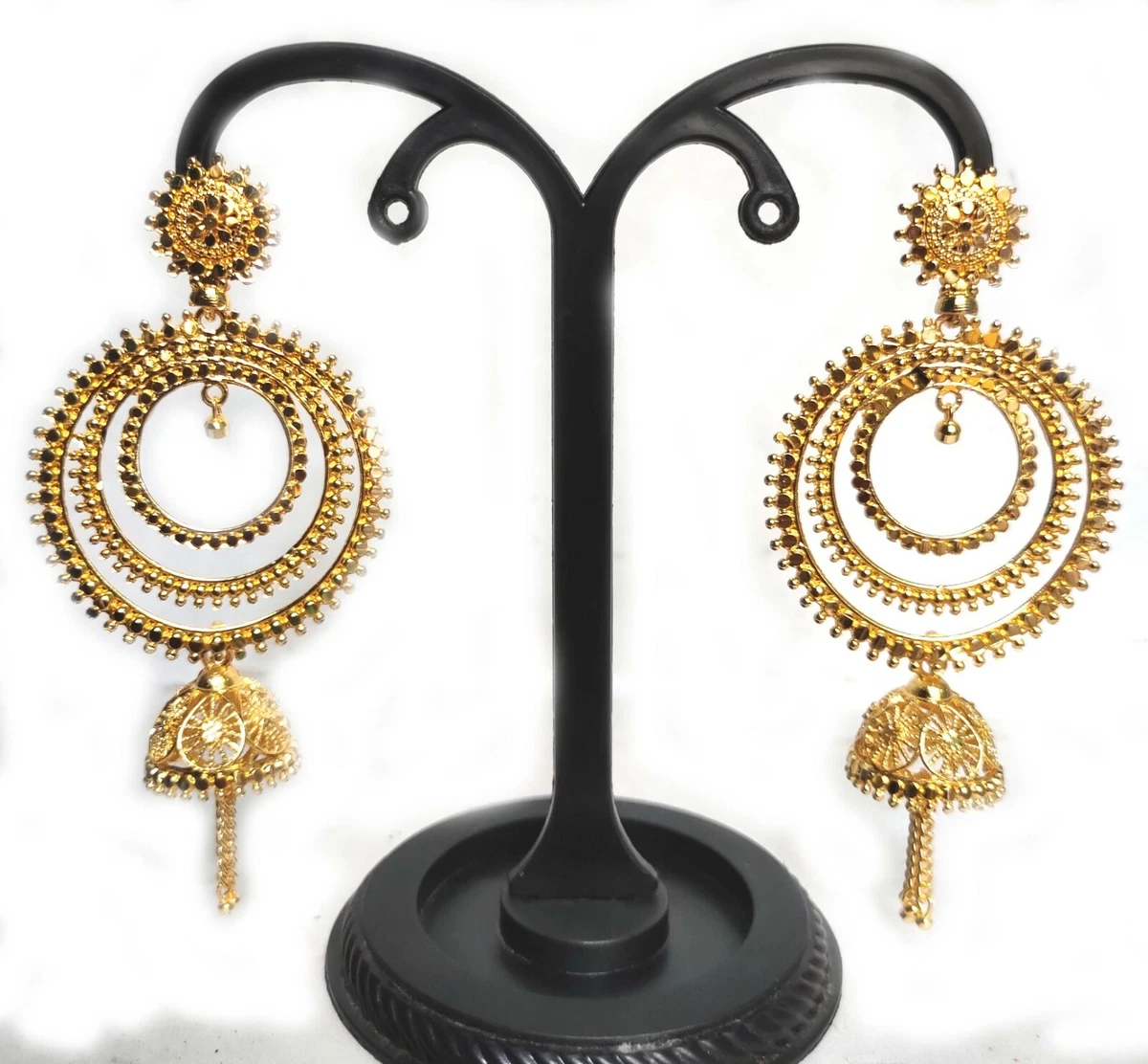 22K Gold Plated Gift Jhumka Earrings Indian 2.5