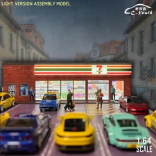 Diorama 1/64 Garage Model City Convenience Store Scene Display Building Model