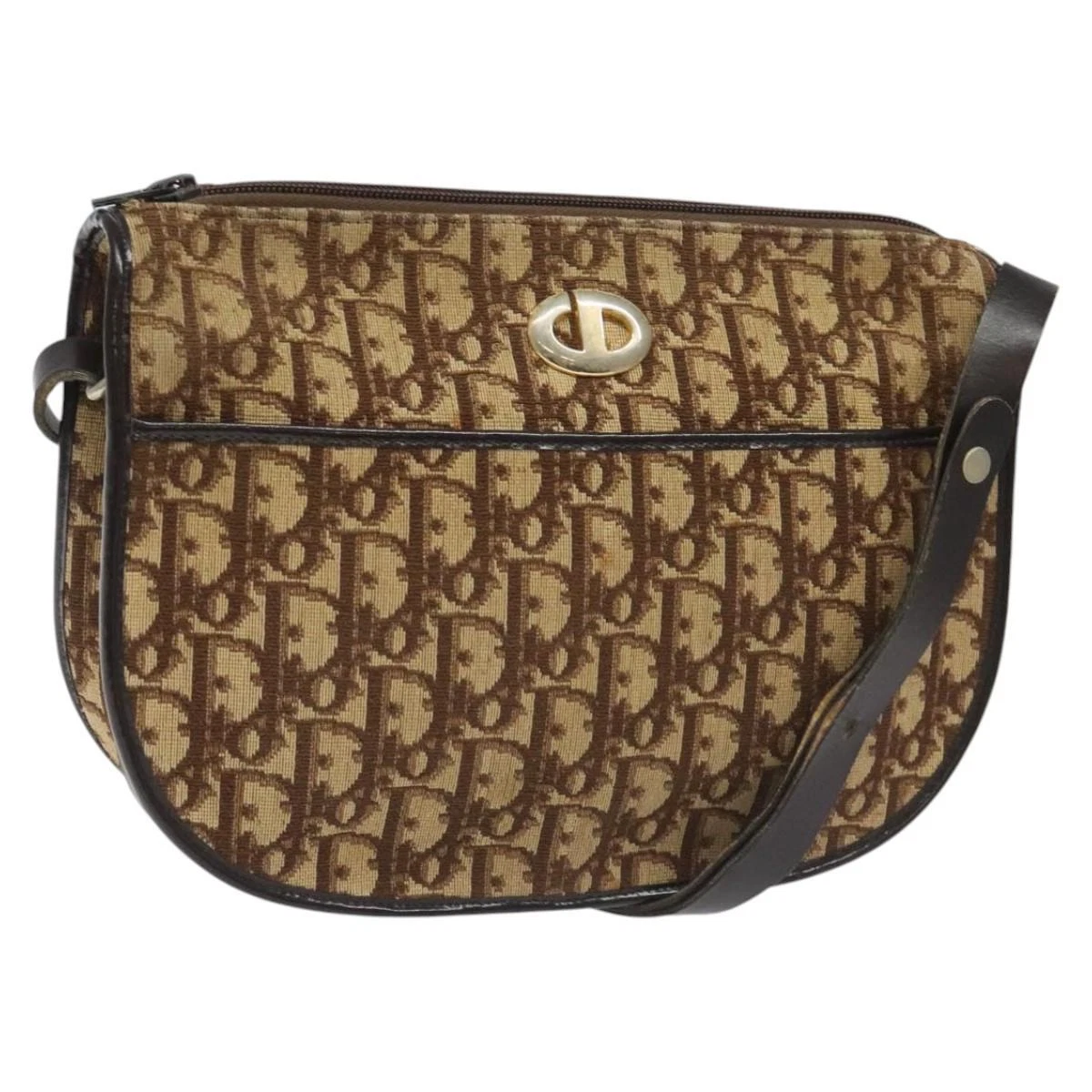 Sac bandoulière Christian Dior trotteur toile marron authentique 115667
