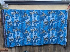 Vintage DC Comics BATMAN Flat Full Sheet Bedding Blue Franco
