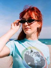 90s Inspired Skinny Oval Shaped Sunglasses