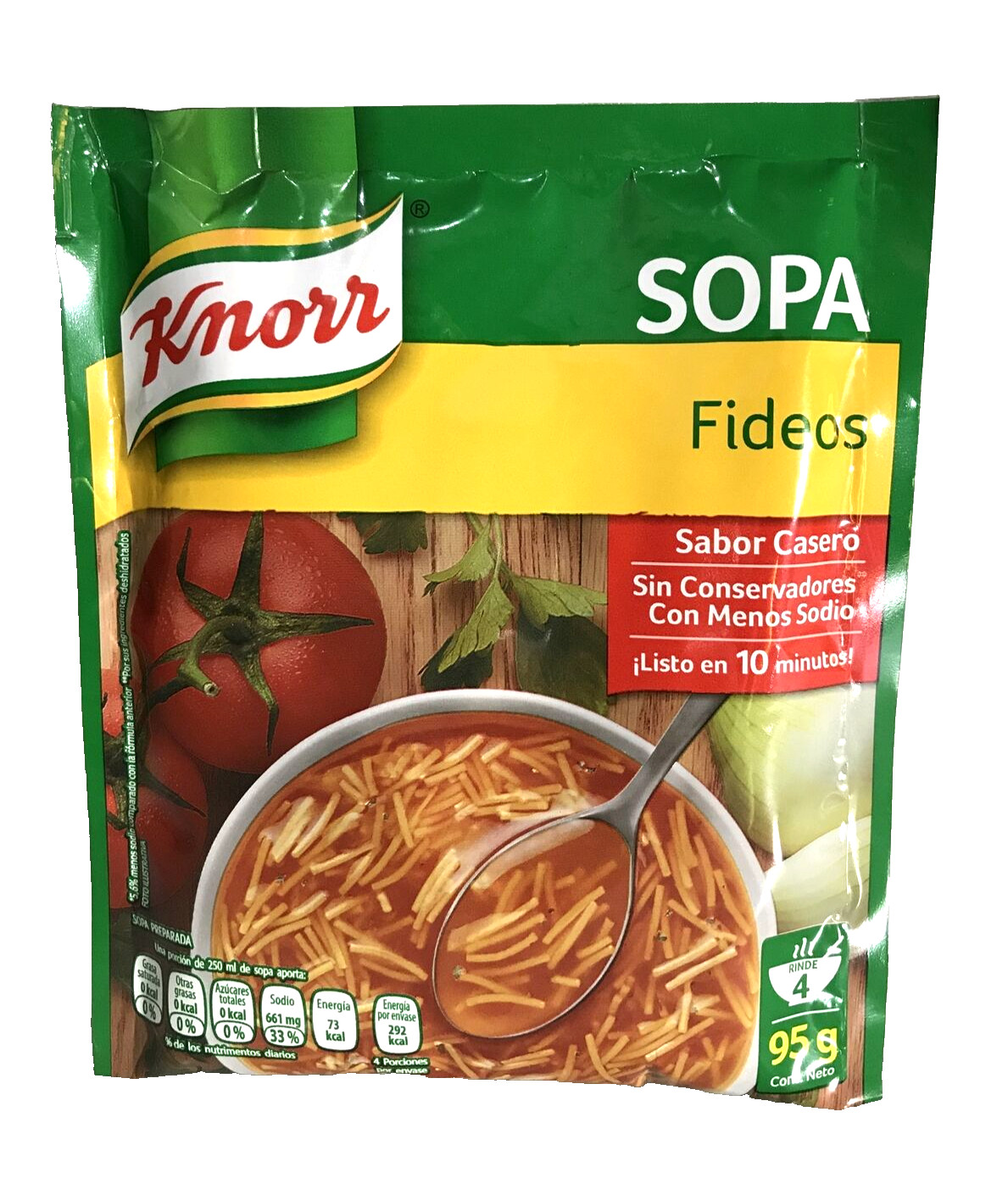 Paquete de 6 sopas Knorr Sopa Fideos Knorr Mex Fideos. 95 g/3,35 oz