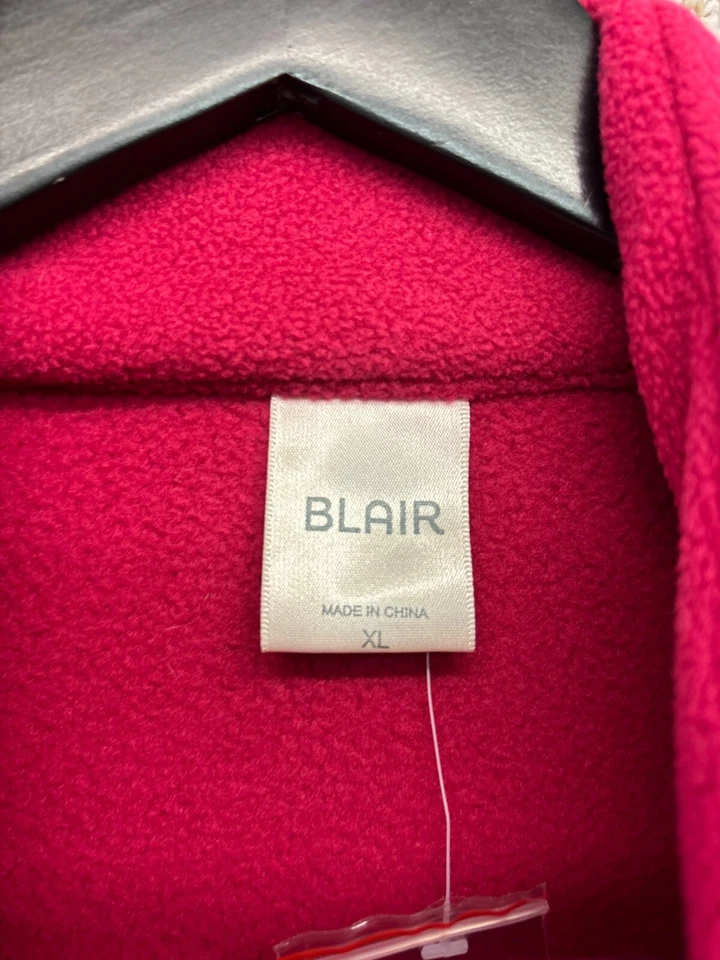 Chaqueta polar roja Blair abrigo abotonado cremallera completa/botón para mujer talla XL Foto 2 de 4