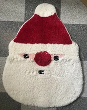 vtg SANTA Accent Christmas Rug Essential Home Soft Washable Plush