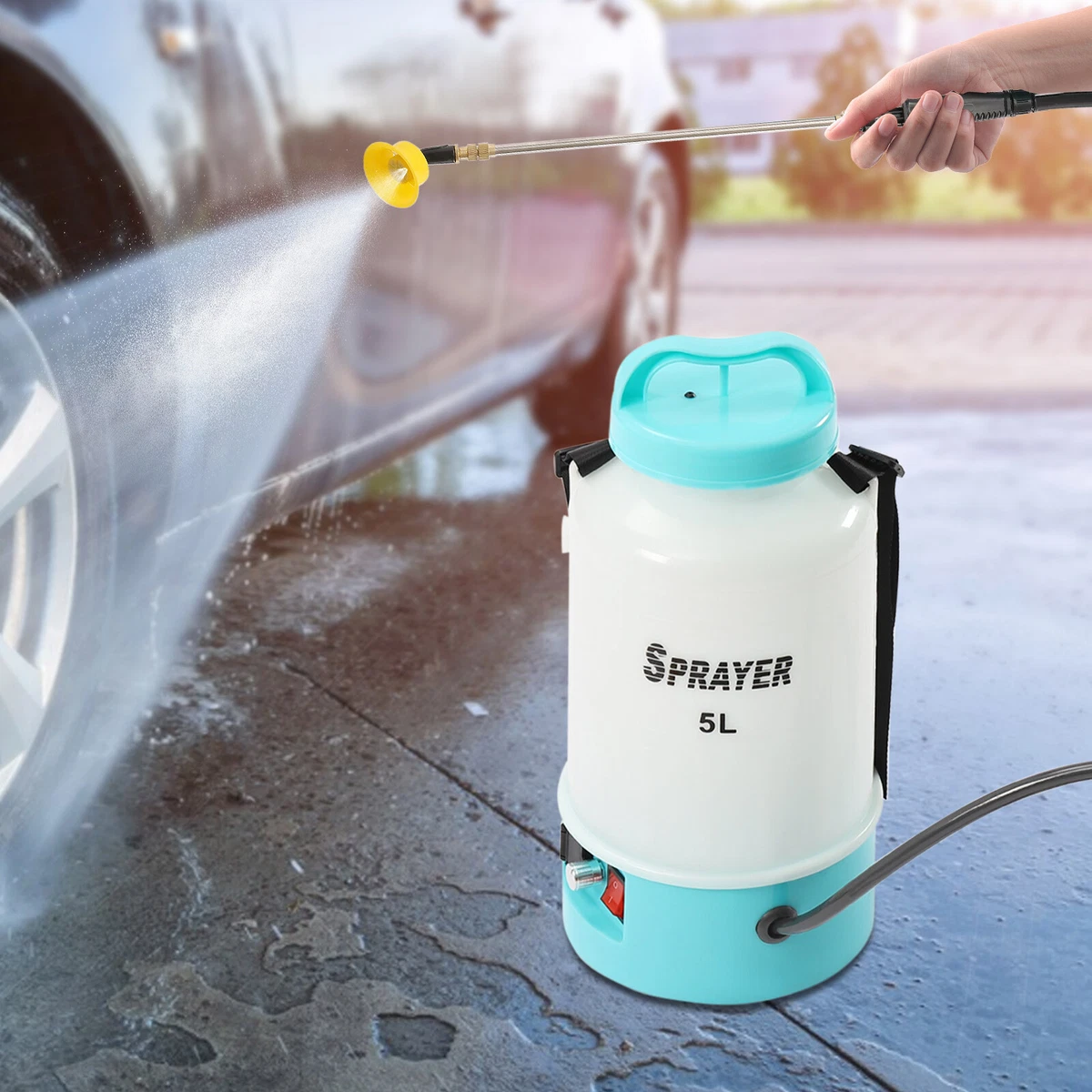 5L Handheld Portable Water/Chemical Sprayer Electric Pump Garden Spray  Bottle