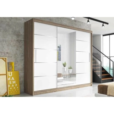 Wardrobe ASTRA 233cm 3 sliding doors mirror perfect interior FREEDELIVERY*