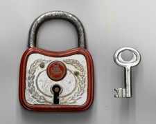 Antico Lucchetto BURG Vintage - Made in GERMANY - № 76/55 - Funzionante - Rosso