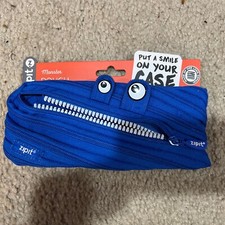NEW Zipit Aqua Blue Monster with Teeth  Eyes Pencil Case Pouch School Supplies