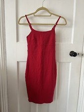 Miss Selfridge Red Strappy Bodycon Midi Dress Size 6