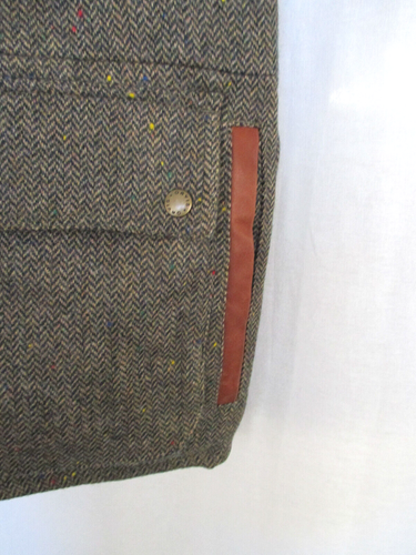 Orvis Mens Vest Large Brown Wool Leather Trim Fully Lined - Picture 5 of 14