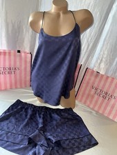 Victoria's Secret Satin Pajamas Sleep Shorts  Cami Deep Purple XL