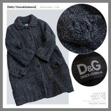 Dolce&Gabbana Women L Fluffy Boucle Tweed Coat Autumn winter Luxury Streetwear