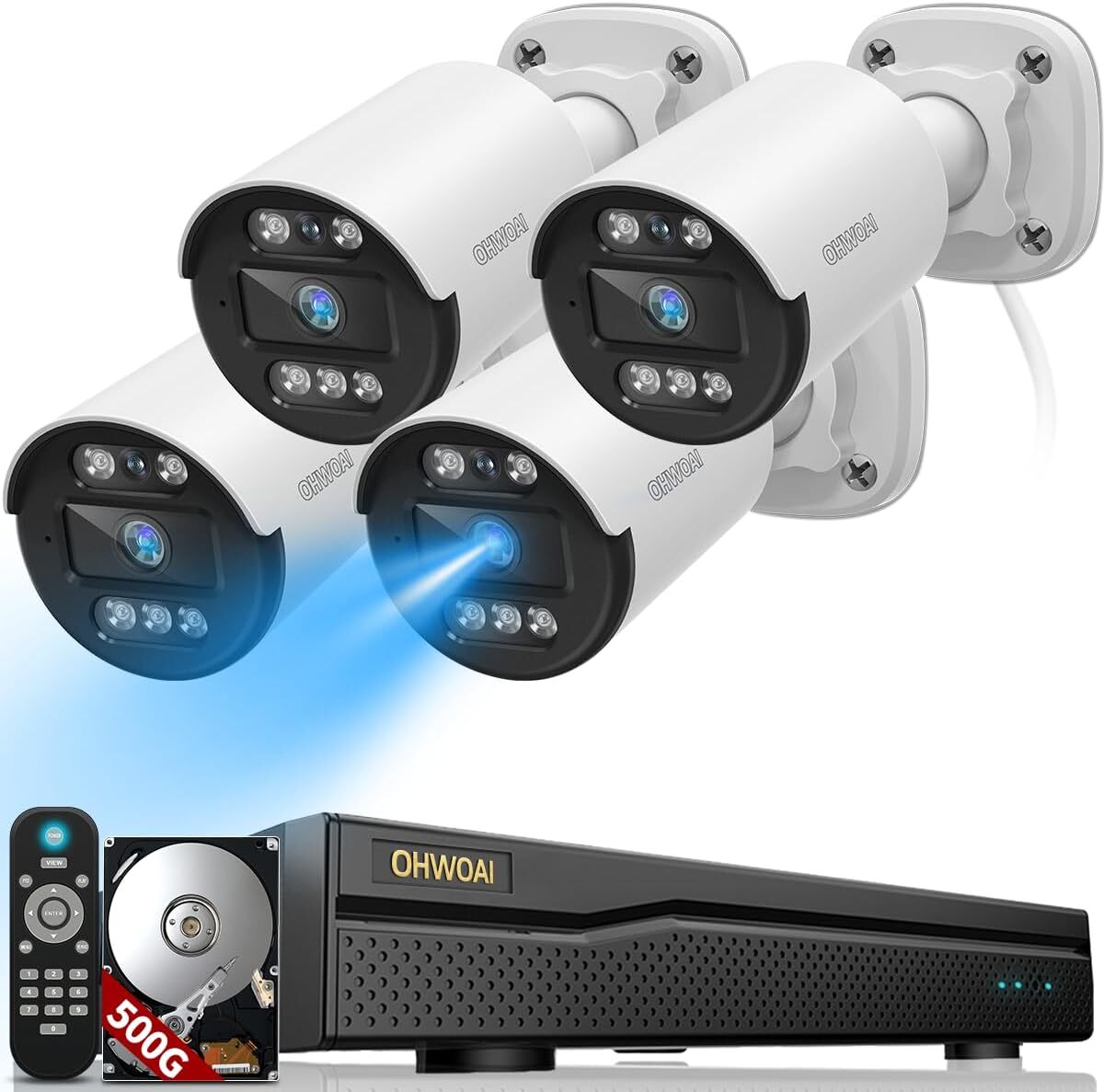 《122° Wide-Angle & 80FT Night Vision》Outdoor Wired Security Camera...