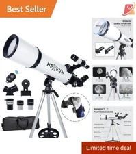 Telescope 80mm Aperture 600mm Portable Refracting with Phone Adapter Tripod
