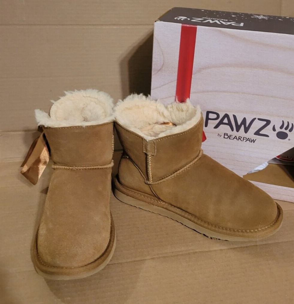 PAWZ By Bearpaw Amelia Youth Size Hickory 220 Genuine Suede