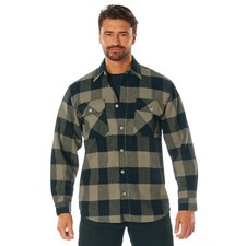 Rothco Extra Heavyweight Buffalo Plaid Flannel Shirt - Coyote Brown 47380-M