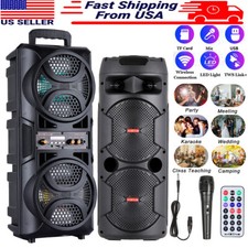 3000W Portable Party Bluetooth speaker Dual 6.5" Loud Speaker Rechargeable  Mic