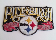 Pittsburgh Steelers Vintage Embroidered Iron On Patch Super Bowl NFL 4" x 2.5 A1