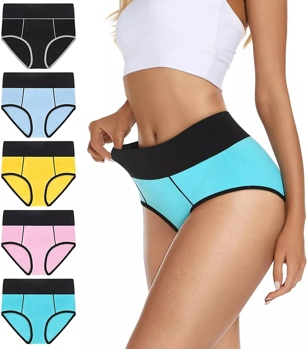 Womens Underwear Seamless High Waisted Cotton Underwear Soft Breathable  Panties Stretch Briefs 4 Pack 