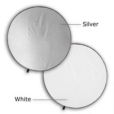 Fotodiox 42in 100cm 2-in-1 Collapsible Round Reflector Disc - Silver/White