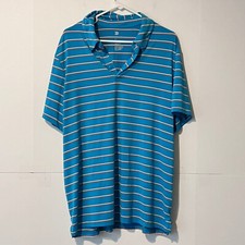 All In Motion Mens Polo Shirt Size XL Green Striped Performance Golf Pique