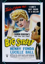 BIG STREET ✯ CineMasterpieces 1942 LUCILLE BALL I LOVE LUCY RARE MOVIE POSTER