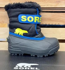 Sorel - Kids Commander Super Blue /Black Winter 100% Waterproof Boots New in Box