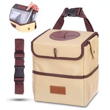 Car Trash Can With Lid Detachable Lining Console Floor Seat Hanging Car Garbag