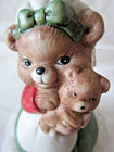 J.S.N.Y Bisque Porcelain Chimer HOLIDAY HUG A BELL Mama Bear & Baby clapper legs — photo 9