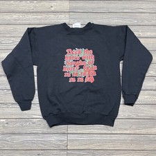 Vintage Christmas Story Movie Deck the Harrs Pullover Sweater Black Men Sz Small
