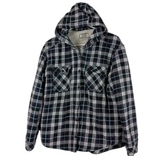 Boston Traders Women Plush Cotton Flannel Shirt Jacket Plaid Size L 244964