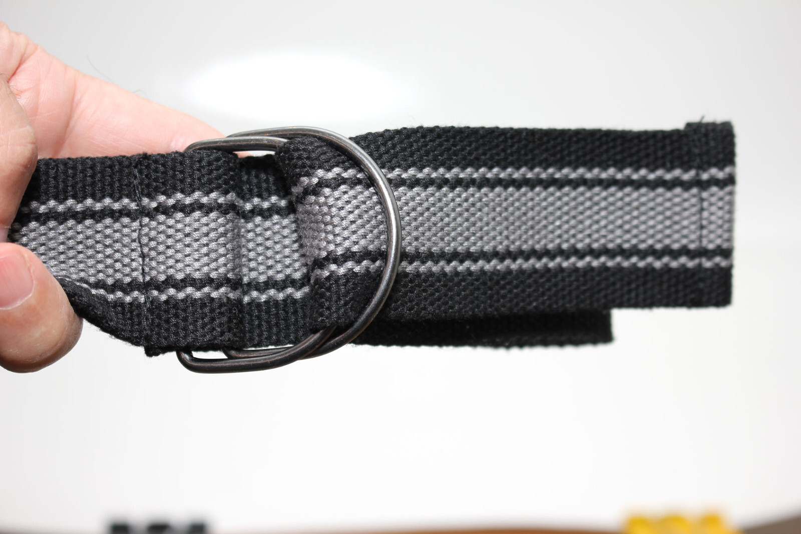 Gray w/ Black Stripes bing Belt DRing Buckle Size S/M 44