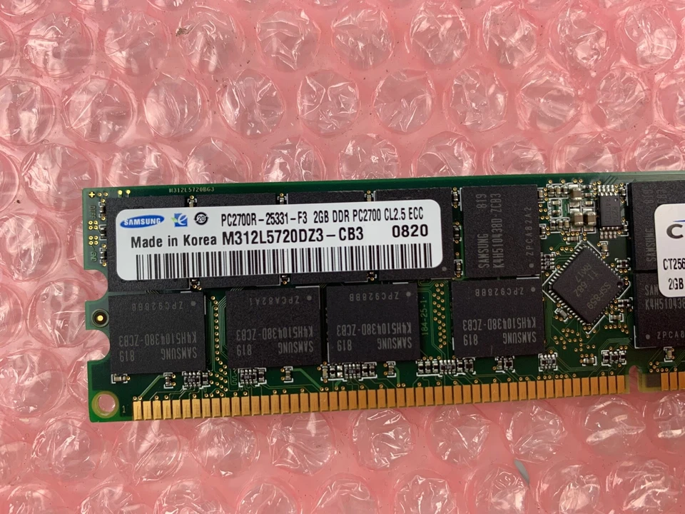 SAMSUNG 2GB PC DDR1 PC2700R CL2.5 2700R DDR1-333MHZ 333 184PIN ECC-REG RDIMM   - Image 3 of 4