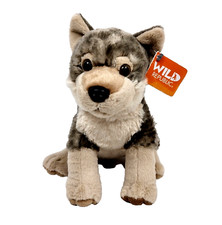 Wild Republic Gray Timber Wolf 11" Wildlife Stuffed Animal Plush New