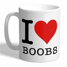 I LOVE BOOBS Mug Ceramic Coffee Tea Mug Cup Novelty Xmas Birthday Gift