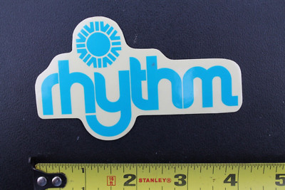 Rhythm Surfboards Clear Blue Sun Drums Beats OG V49B Vintage Surfing STICKER