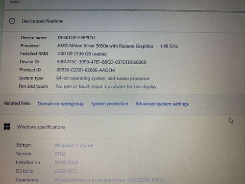 Lenovo IdeaPad 1 Laptop 11.6" 64GB AMD Athlon Silver 3050e@1.40GHz, 4GB Win 11 - Picture 9 of 10
