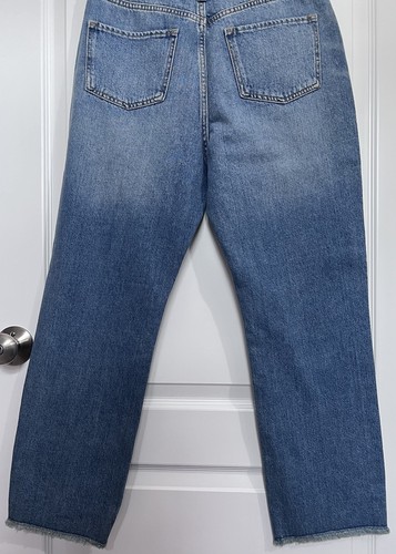 Old Navy Damengröße 18 Jeans lässig gerade hoher Bund distressed blau neu mit Etikett - Bild 20 von 24