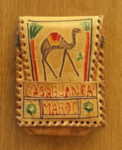 Vintage Leather Camel Cigarette Case - Casablanca Morroco