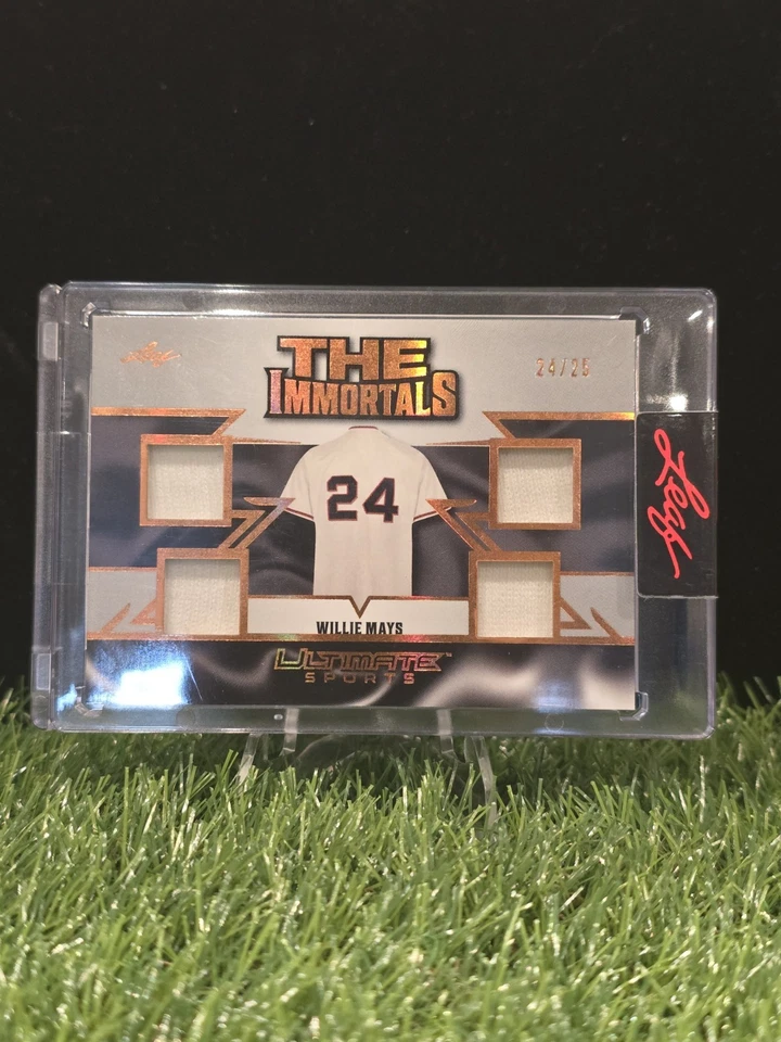 2024 Mickey Mantle Leaf Trading Card with Game Relic Inside The Numbers - Image 4 of 4