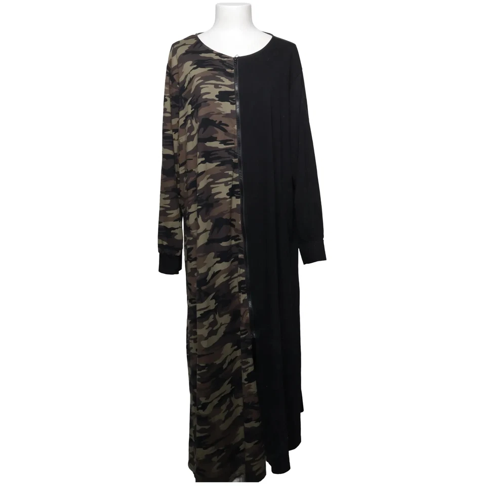 Shein, robe maxi, taille : 3XL, noir/vert/marron, coton/polyester #Nwf - Photo 1/4