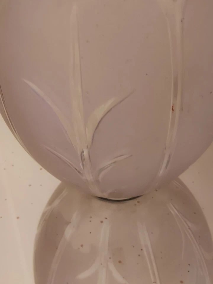  ANCIENNE GRANDE TULIPE GLOBE LAMPE A PETROLE CRISTAL TAILLE GLASS OIL LAMP - Photo 2/4