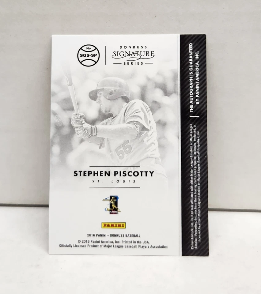 Stephen Piscotty 2016 Donruss Signature ORO ~ Cardinals ROOKIE AUTOMÁTICO #'d 10/10 Foto 3 de 3