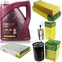 MANN-FILTER Inspektionspaket Mannol 5L Energy Combi Ll 5W-30 FüR Seat Cordoba