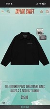Taylor Swift TTPD Black Jacket  2 Patch Set   Official Merch Size L