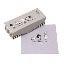 Peanuts Snoopy Square Shape Eyeglass Glasses Case with Cloth Official Japan