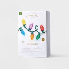 25ct LED C9 Faceted Christmas String Lights with Green Wire - Wondershop