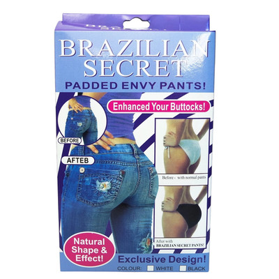 Brazilian Secret für Gesäß Push-up-Slip Tanga aus TV Werbung Gr.L - XL Schwarz